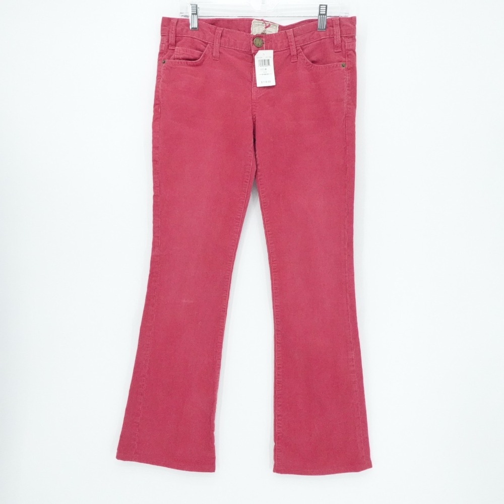 Current Elliott Jeans Womens 26 Hot Pink Corduroy‎ Boho Western Bootcut New
